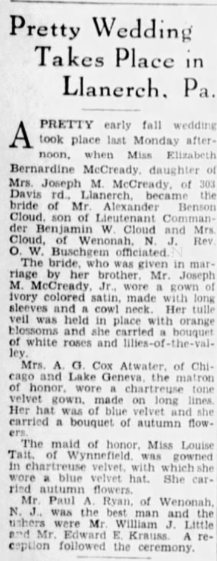 Elizabeth McCready marries